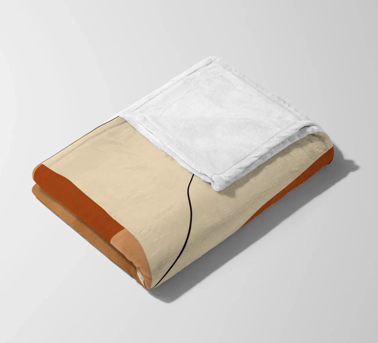 Geometric Abstract with Triangles Circles and Lines in Beige fleece blanket by DesignDoodle