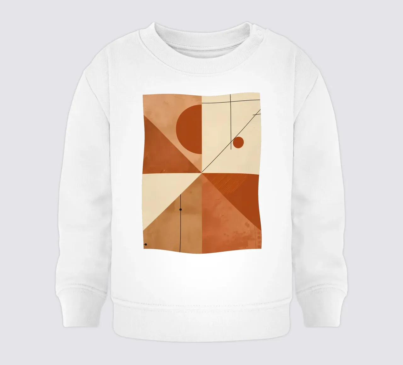 Astratto geometrico con triangoli, cerchi e linee in beige felpa neonato da DesignDoodle
