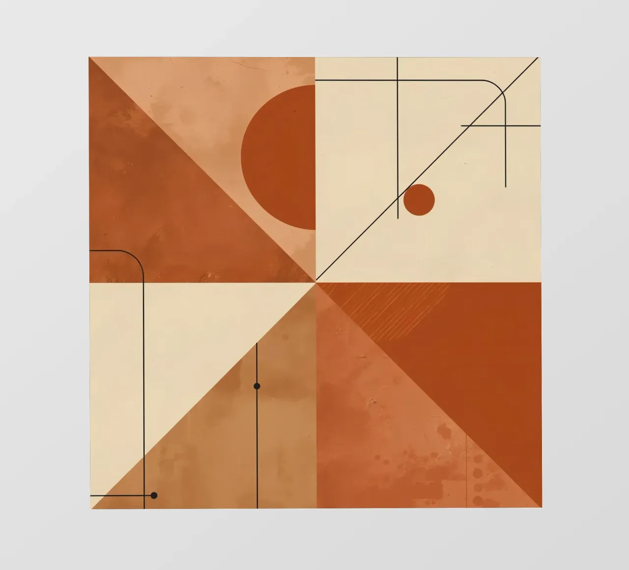 Astratto geometrico con triangoli, cerchi e linee in beige pellicola backlit da DesignDoodle