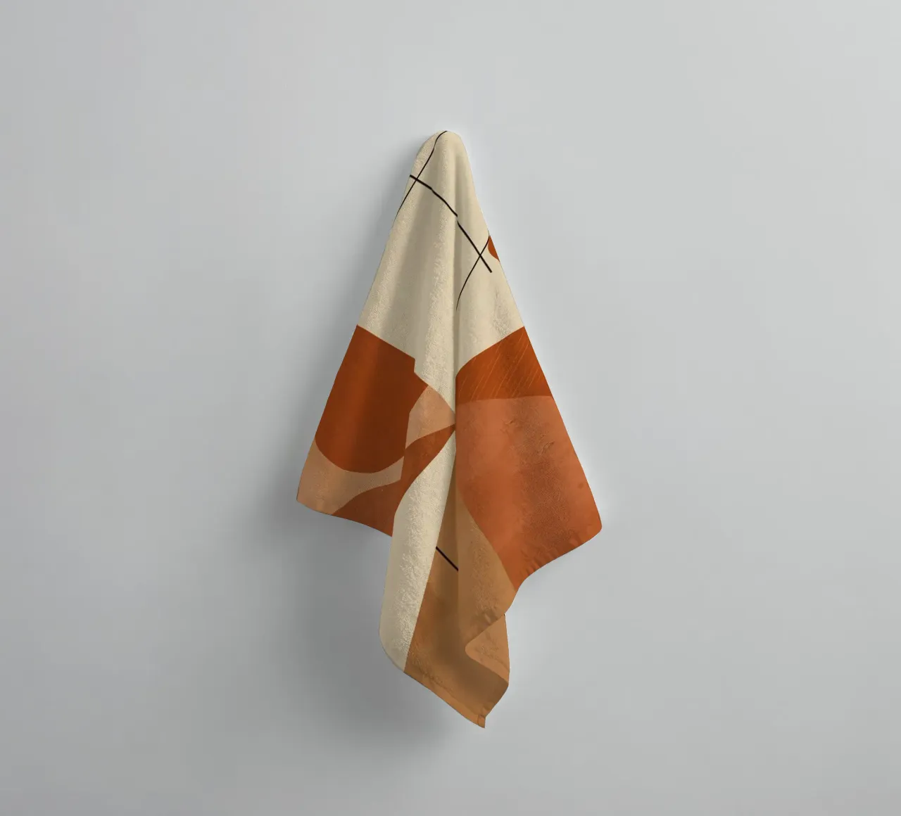 Astratto geometrico con triangoli, cerchi e linee in beige asciugamano da bagno da DesignDoodle