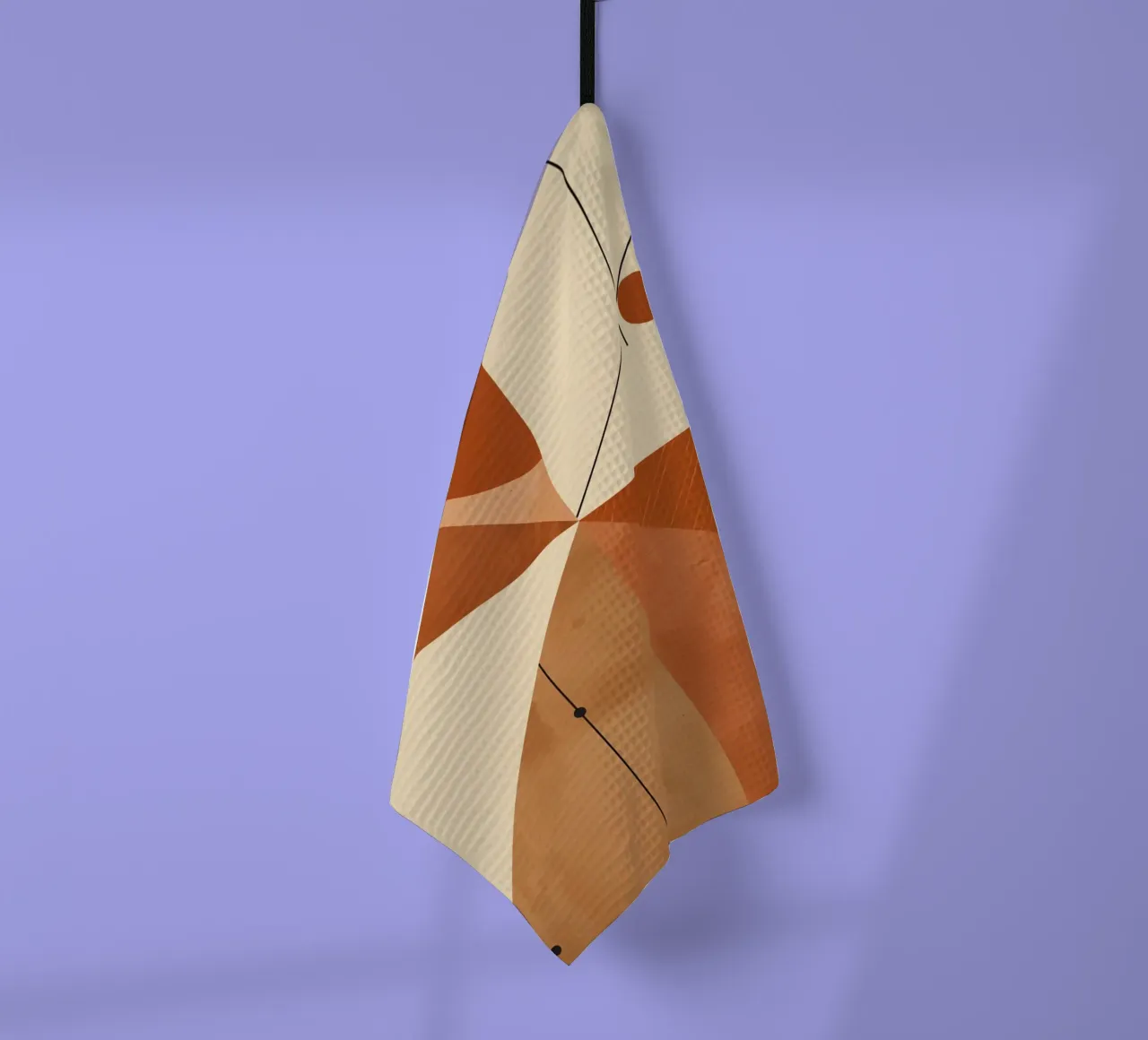 Geometric Abstract with Triangles Circles and Lines in Beige tea towel by DesignDoodle