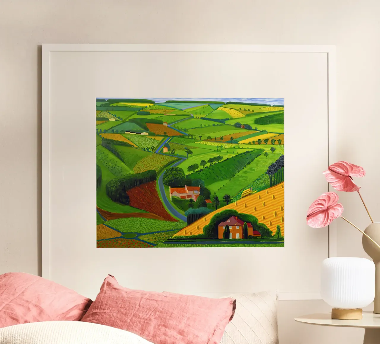 1997, La strada attraverso le Wolds David Hockney poster con telaio in plastica da mix mate