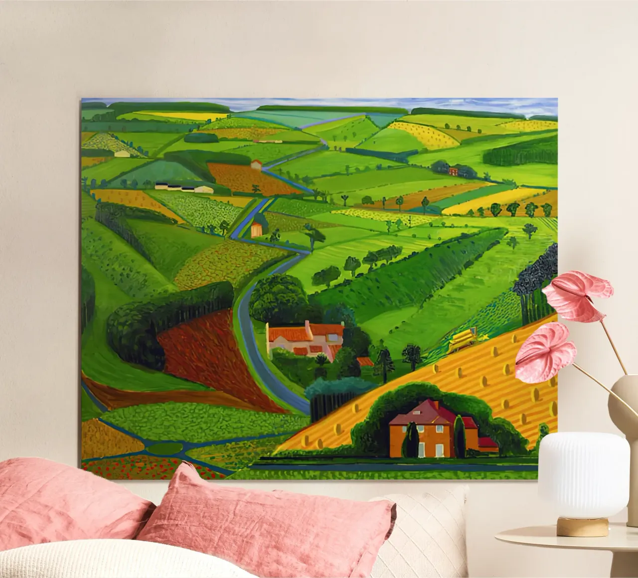 1997, La strada attraverso le Wolds David Hockney poster con telaio in plastica da mix mate
