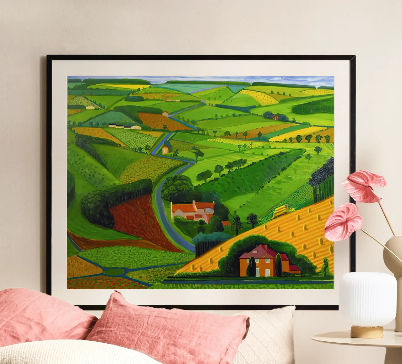 1997, La strada attraverso le Wolds David Hockney poster con telaio in plastica da mix mate