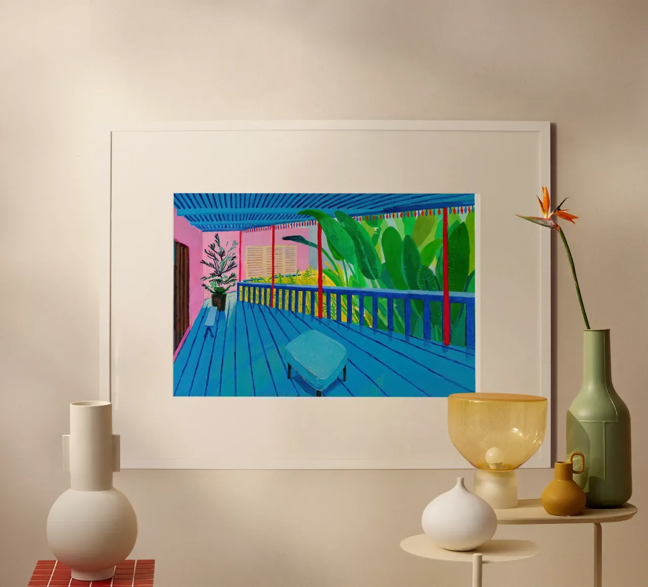 Visita del curatore david Hockney poster con telaio in legno da mix mate
