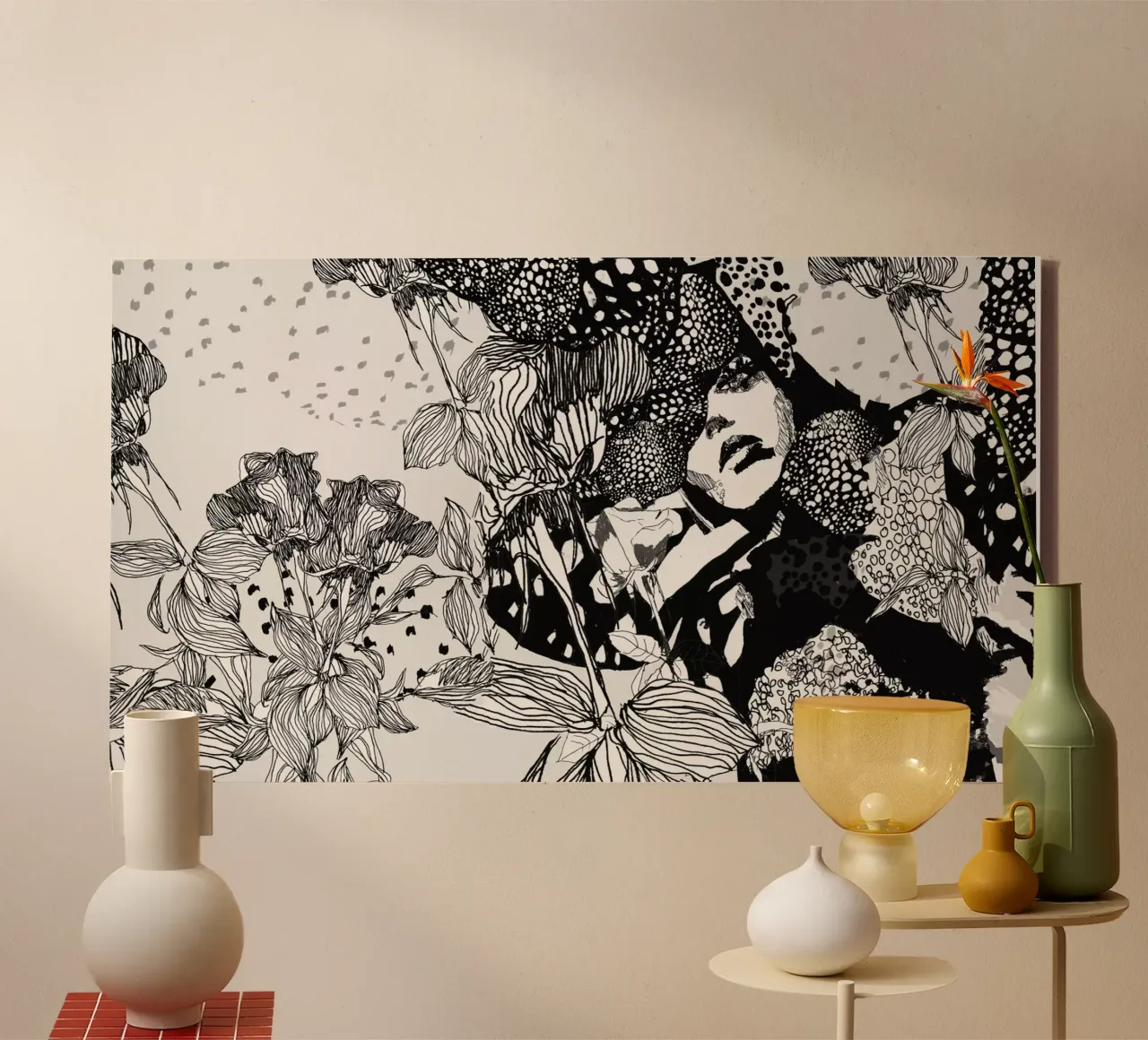 flamingo 3 canvas by Giulio Iurissevich