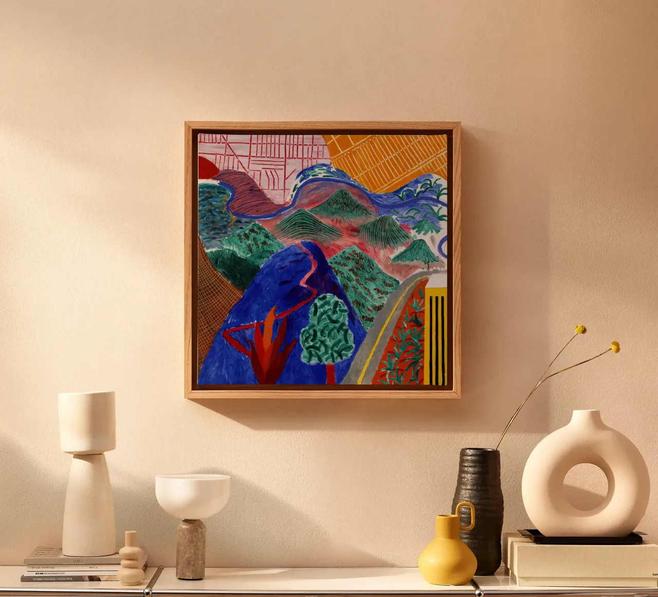 New Approaches david Hockney canvas with Floater frame by mix mate