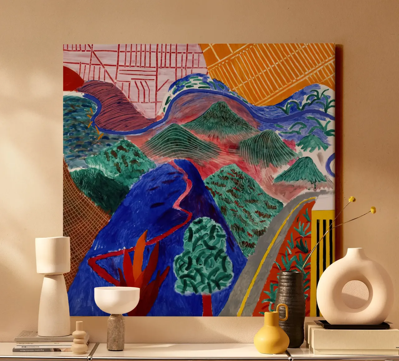 New Approaches david Hockney canvas with Floater frame by mix mate