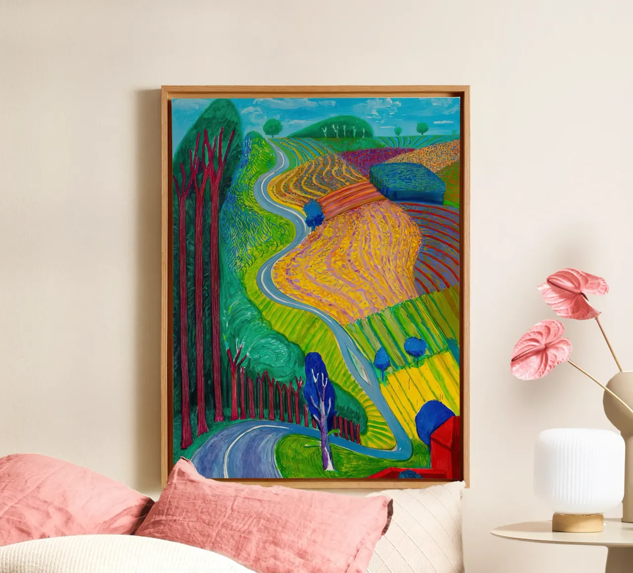 gowing up garrow david Hockney tela con Cornice a cassetta da mix mate