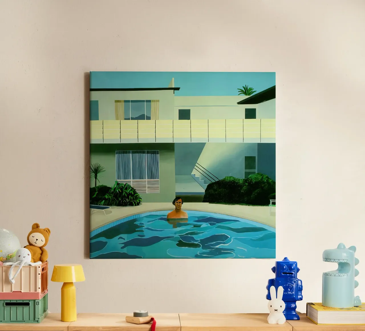 1966, Ritratto di Nick Wilder david Hockney tela con Cornice a cassetta da mix mate
