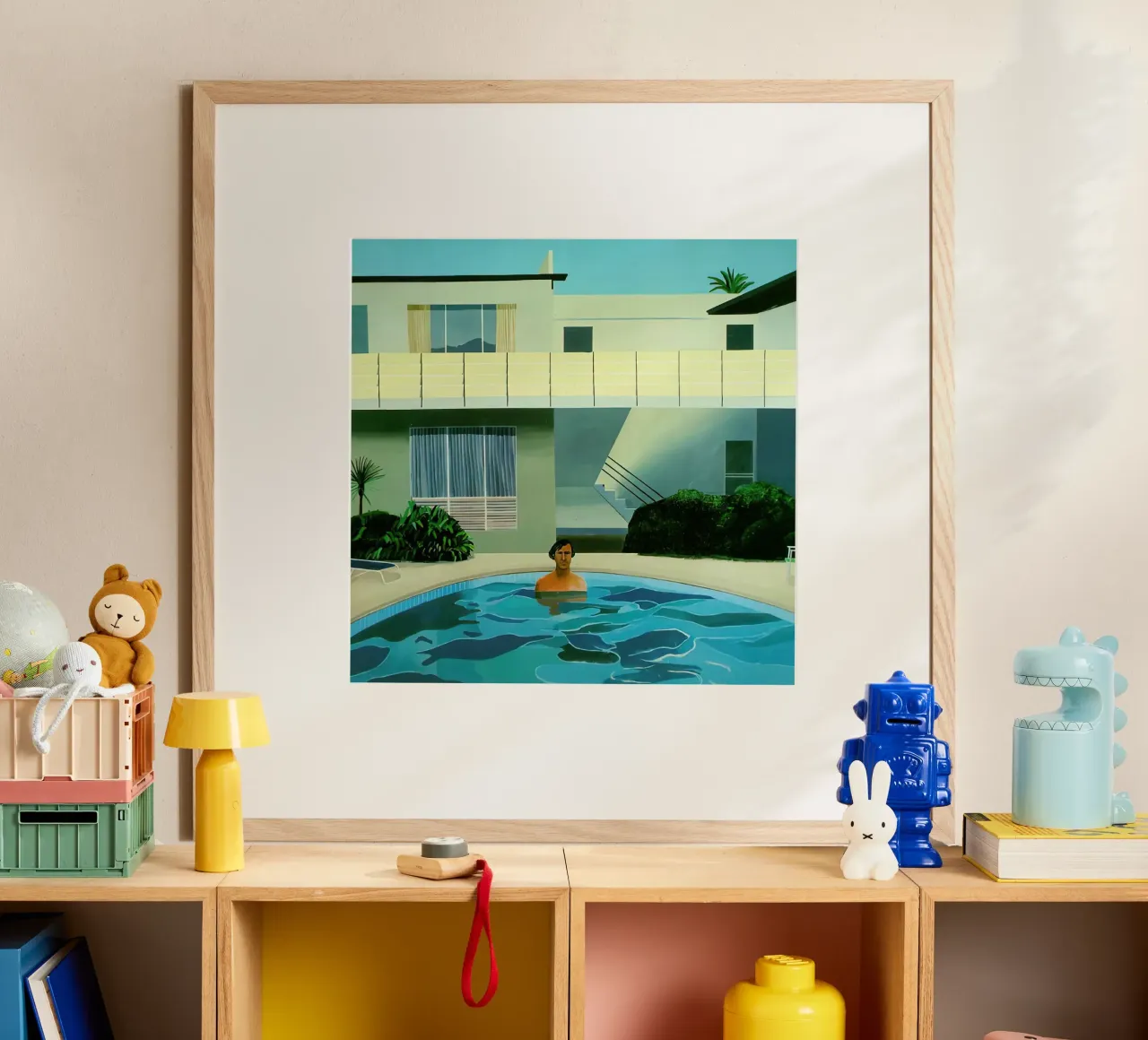 1966, Ritratto di Nick Wilder david Hockney poster con telaio in legno da mix mate