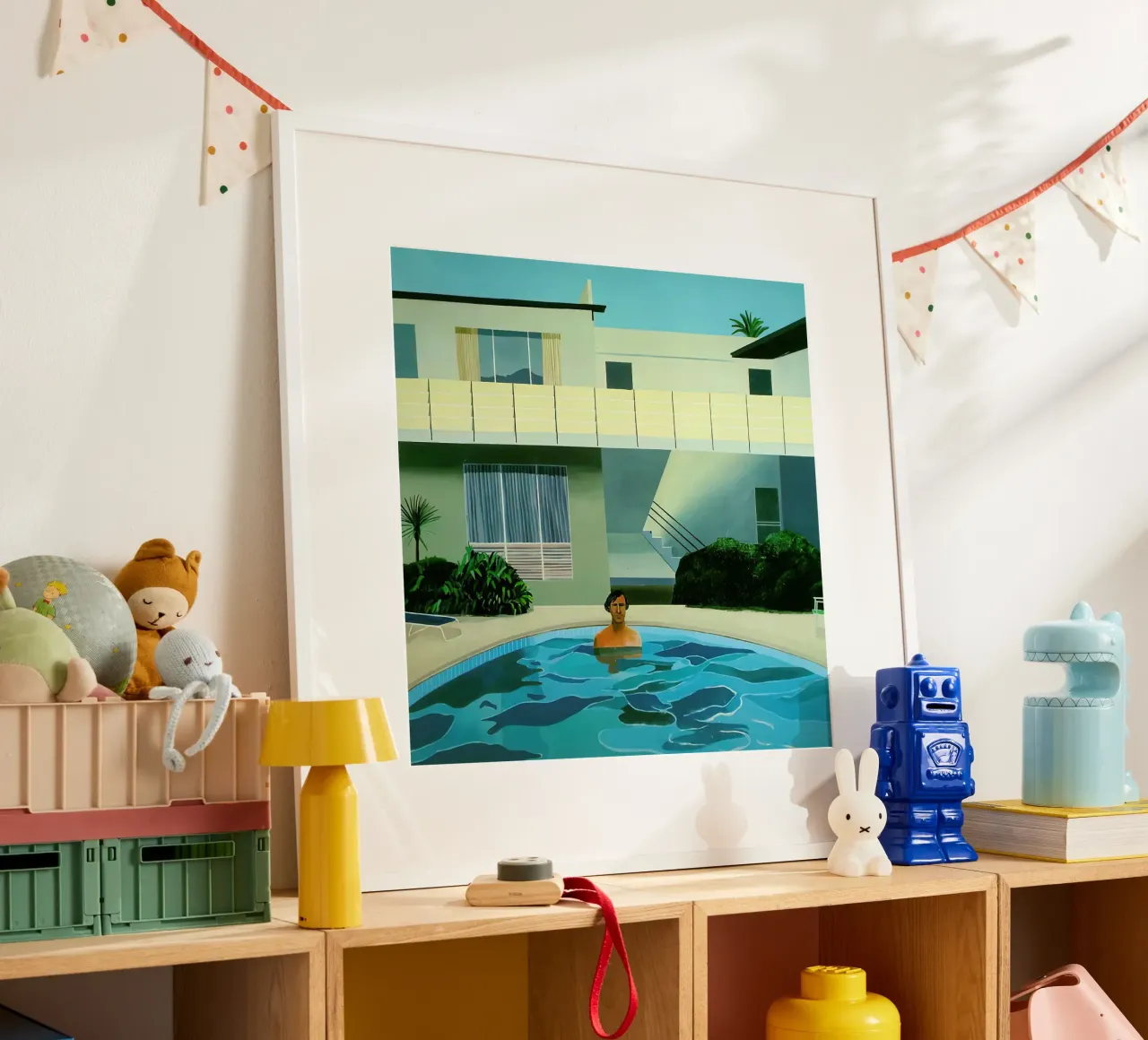 1966, Ritratto di Nick Wilder david Hockney poster con telaio in legno da mix mate