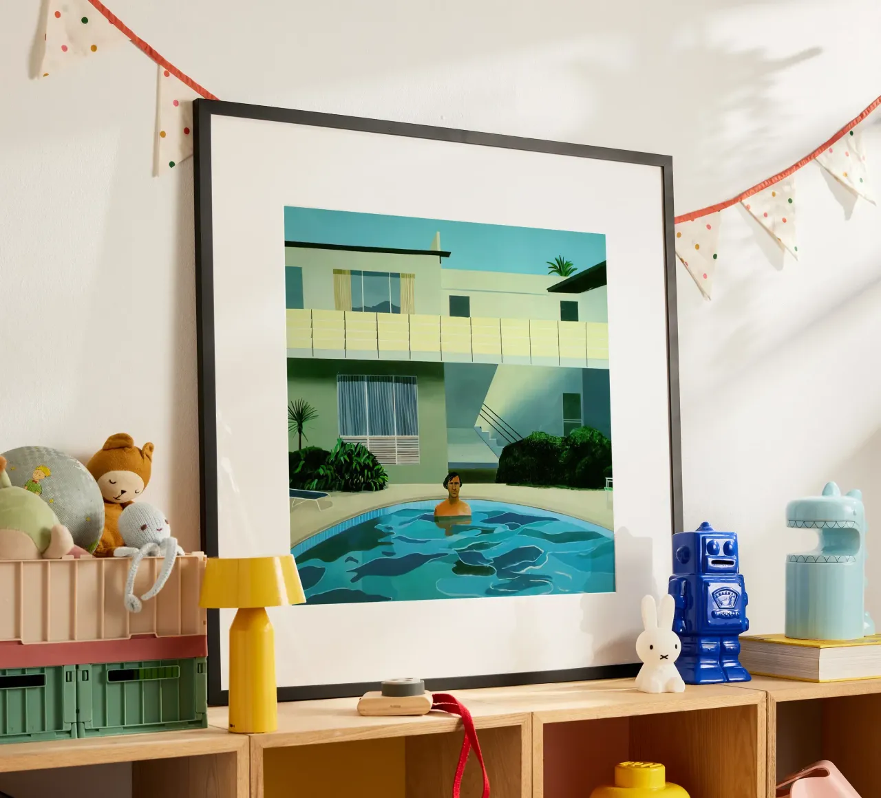 1966, Ritratto di Nick Wilder david Hockney poster con telaio in legno da mix mate