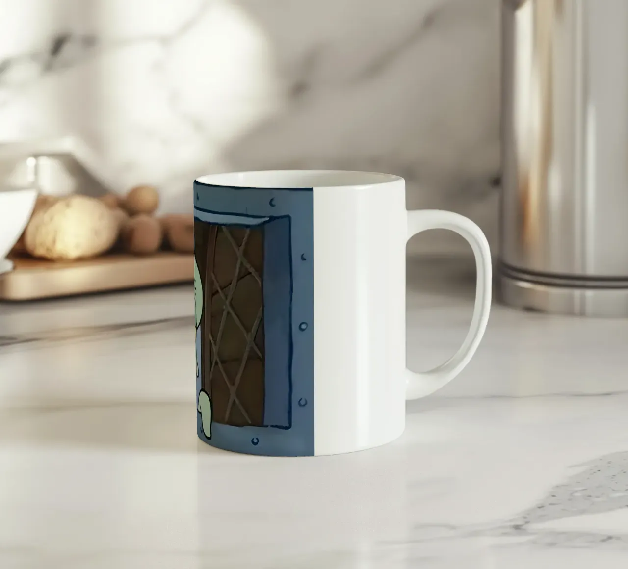 Squidward tazza in ceramica da Low poly art