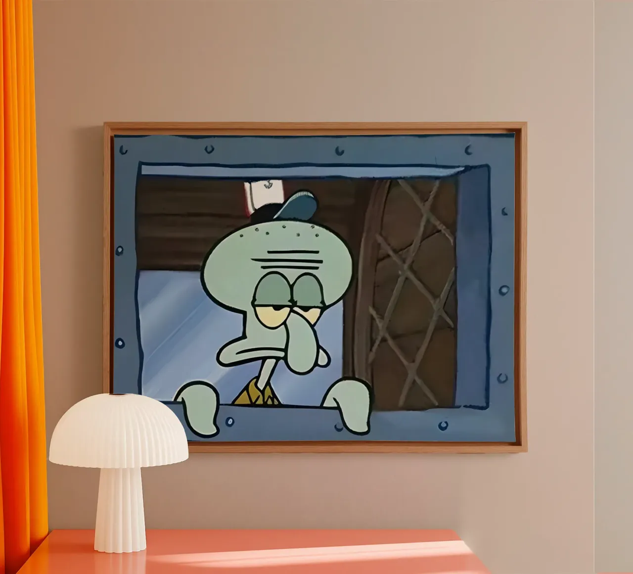 Squidward tela con Cornice a cassetta da Low poly art