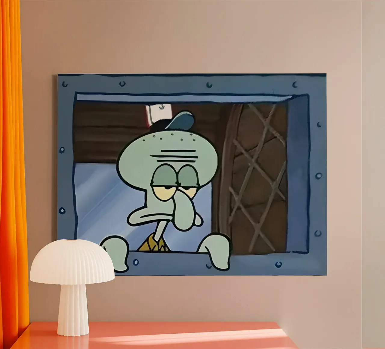 Squidward tela con Cornice a cassetta da Low poly art