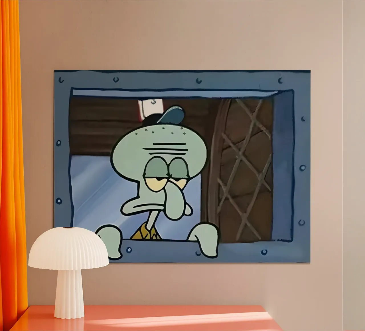 Squidward poster con telaio in plastica da Low poly art