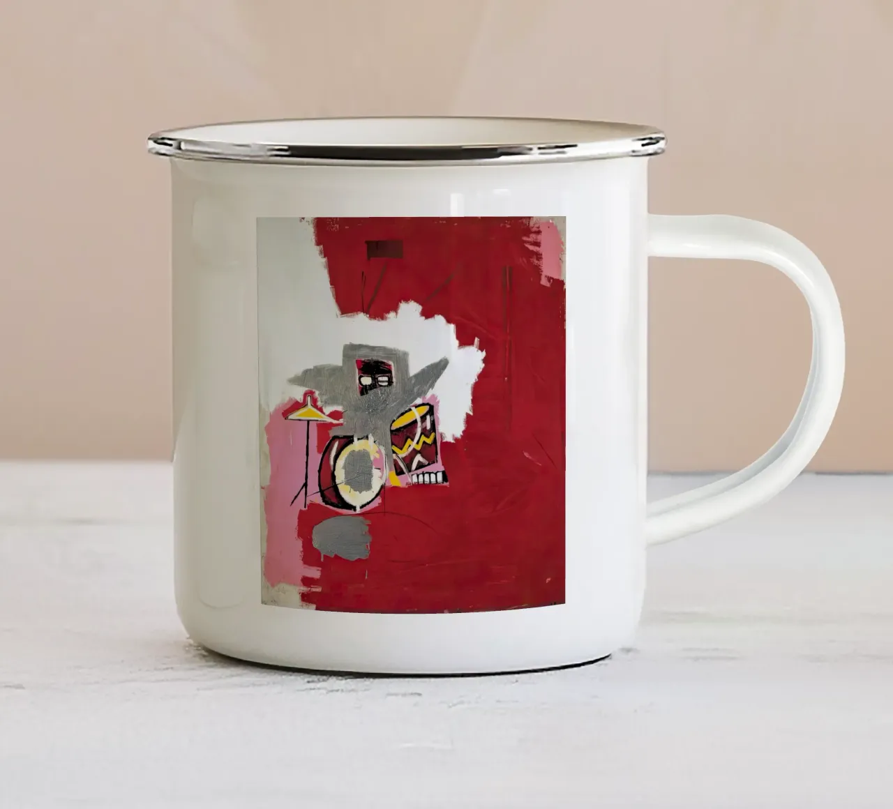 Mucche sopra Vitebsk basquiat tazza in smalto da mix mate
