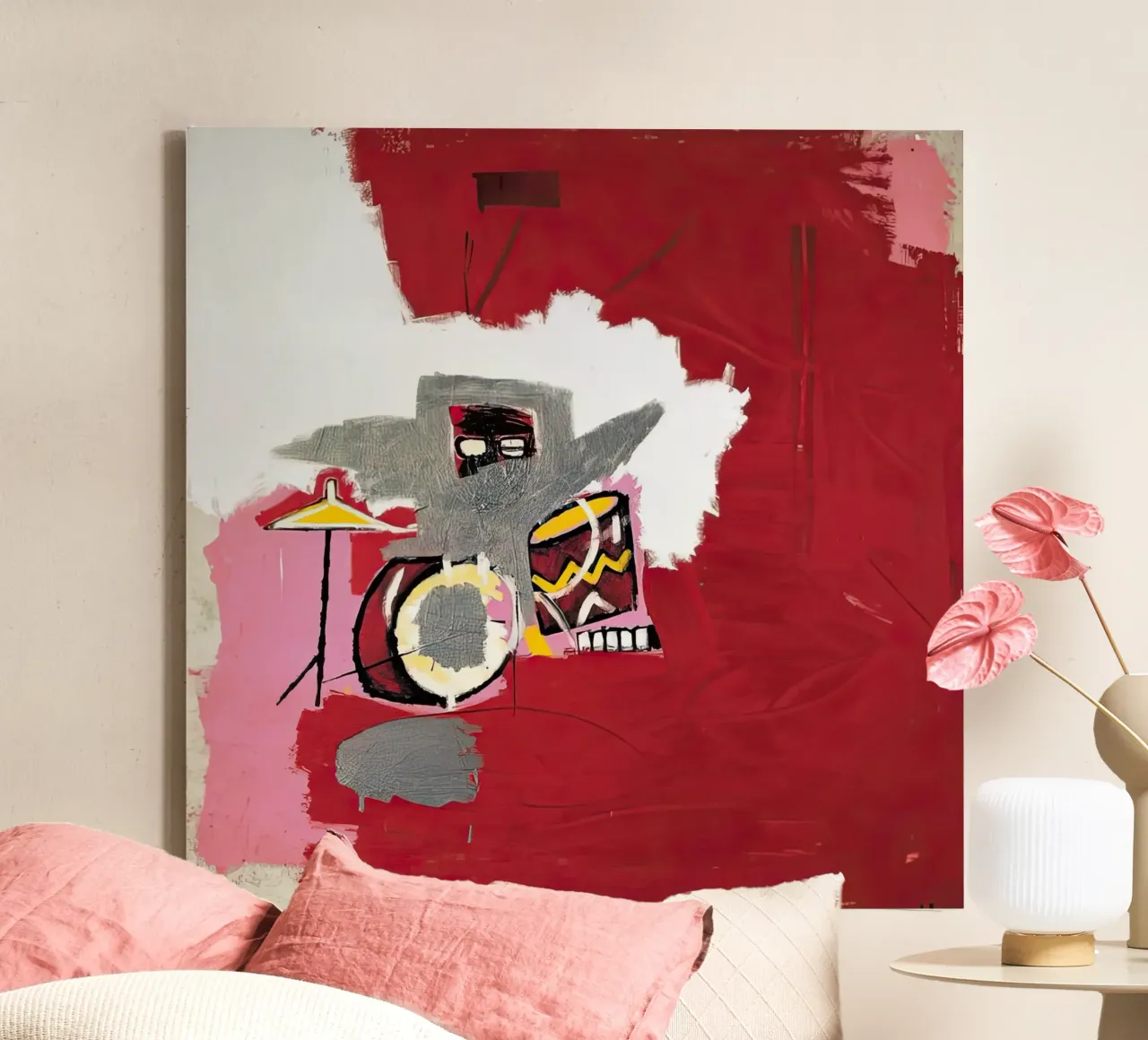 Mucche sopra Vitebsk basquiat tela con Cornice a cassetta da mix mate