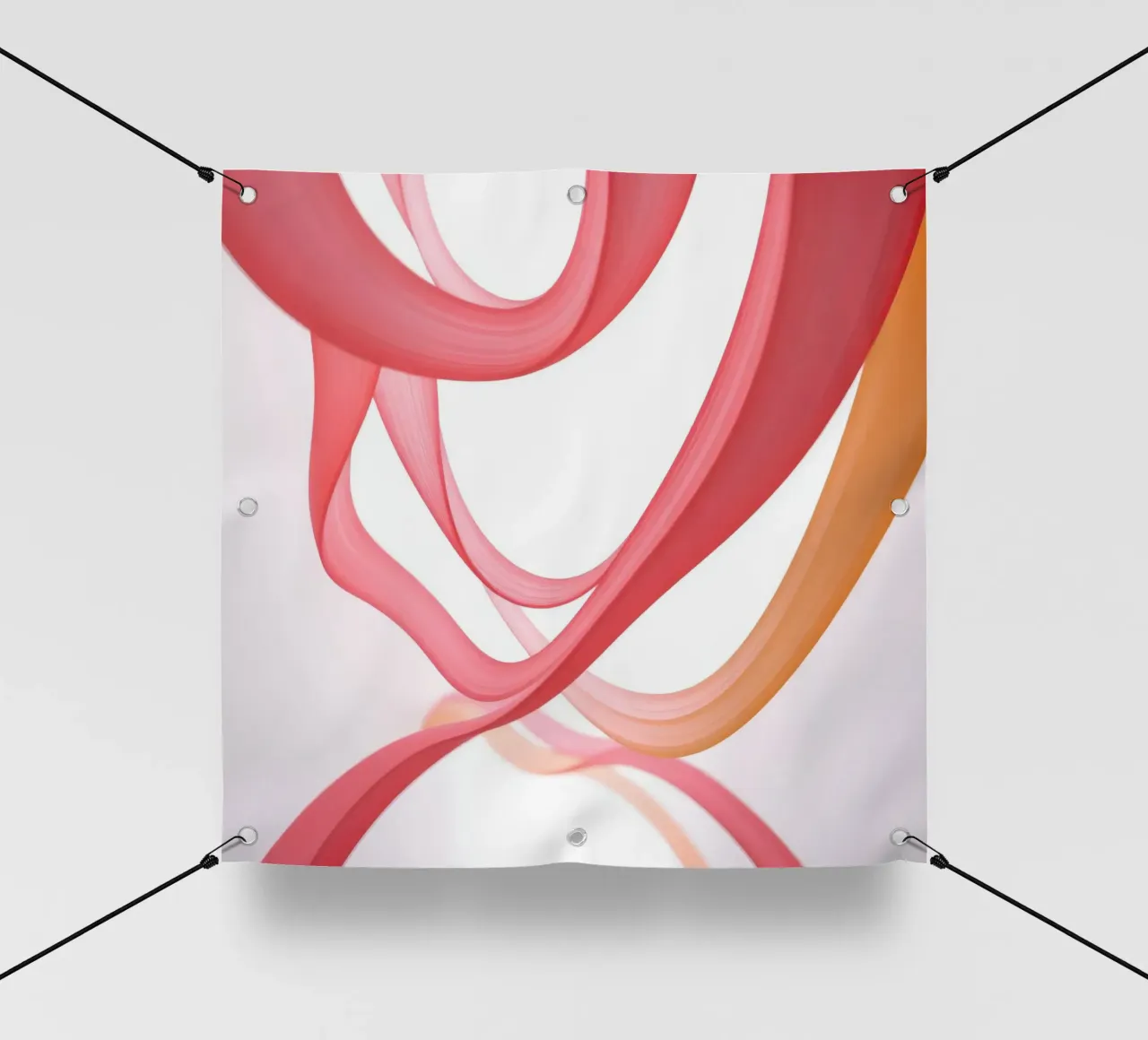 Nastri astratti rosa e arancio con riflessi telo in pvc da DesignDoodle