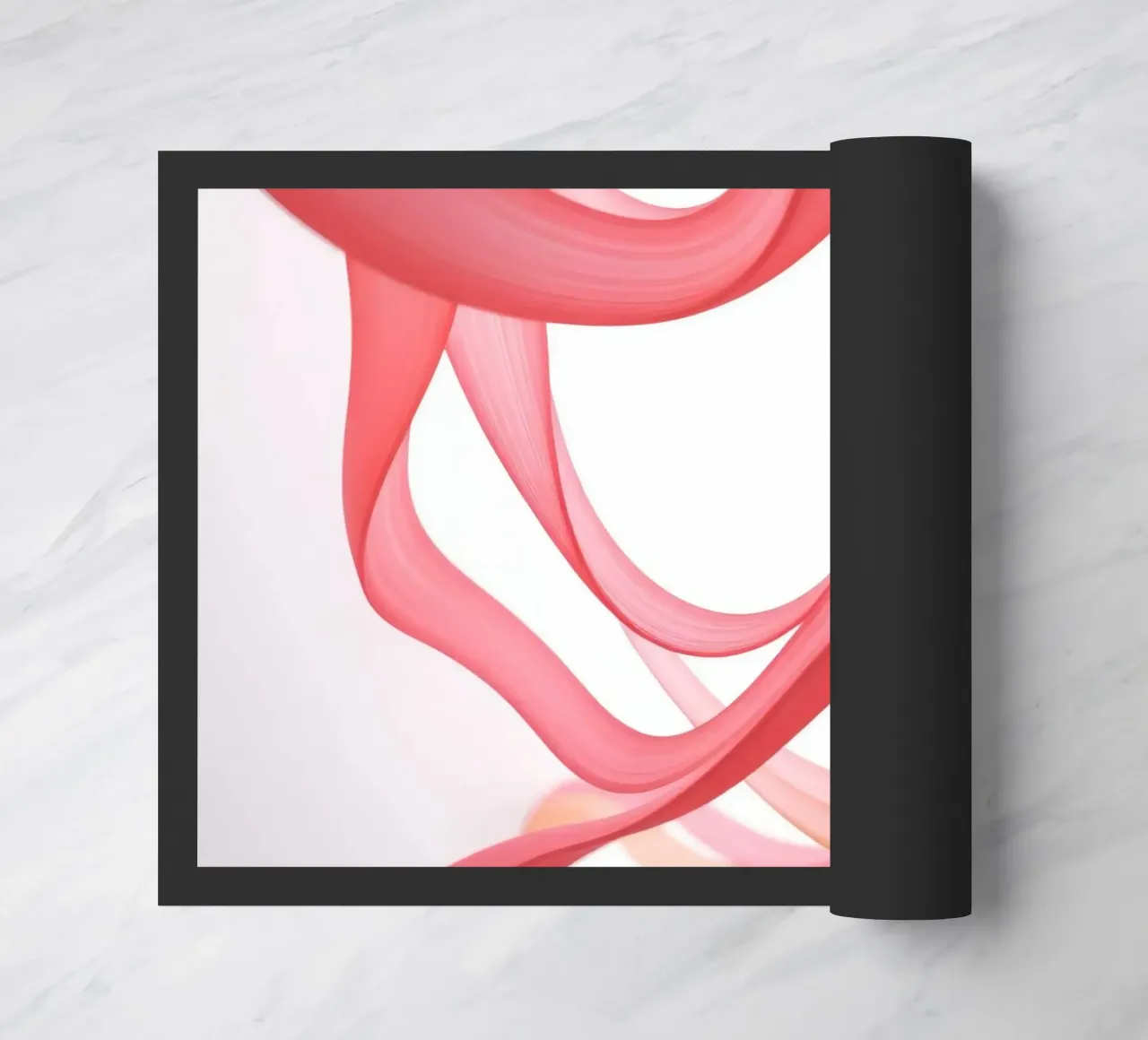 Nastri astratti rosa e arancio con riflessi zerbino da DesignDoodle