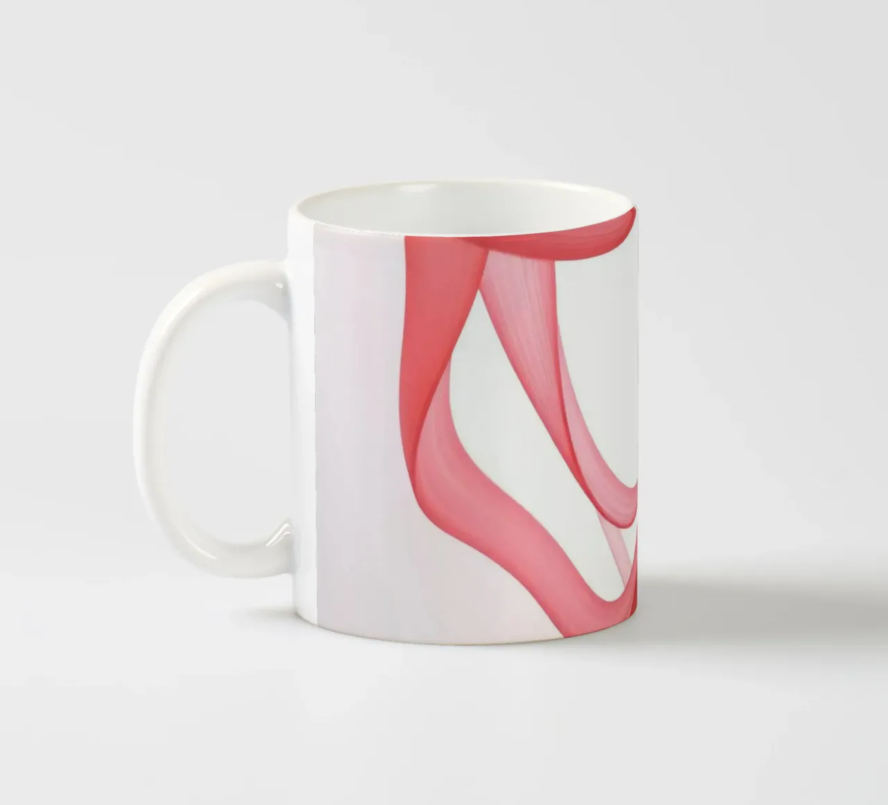Nastri astratti rosa e arancio con riflessi tazza in ceramica da DesignDoodle