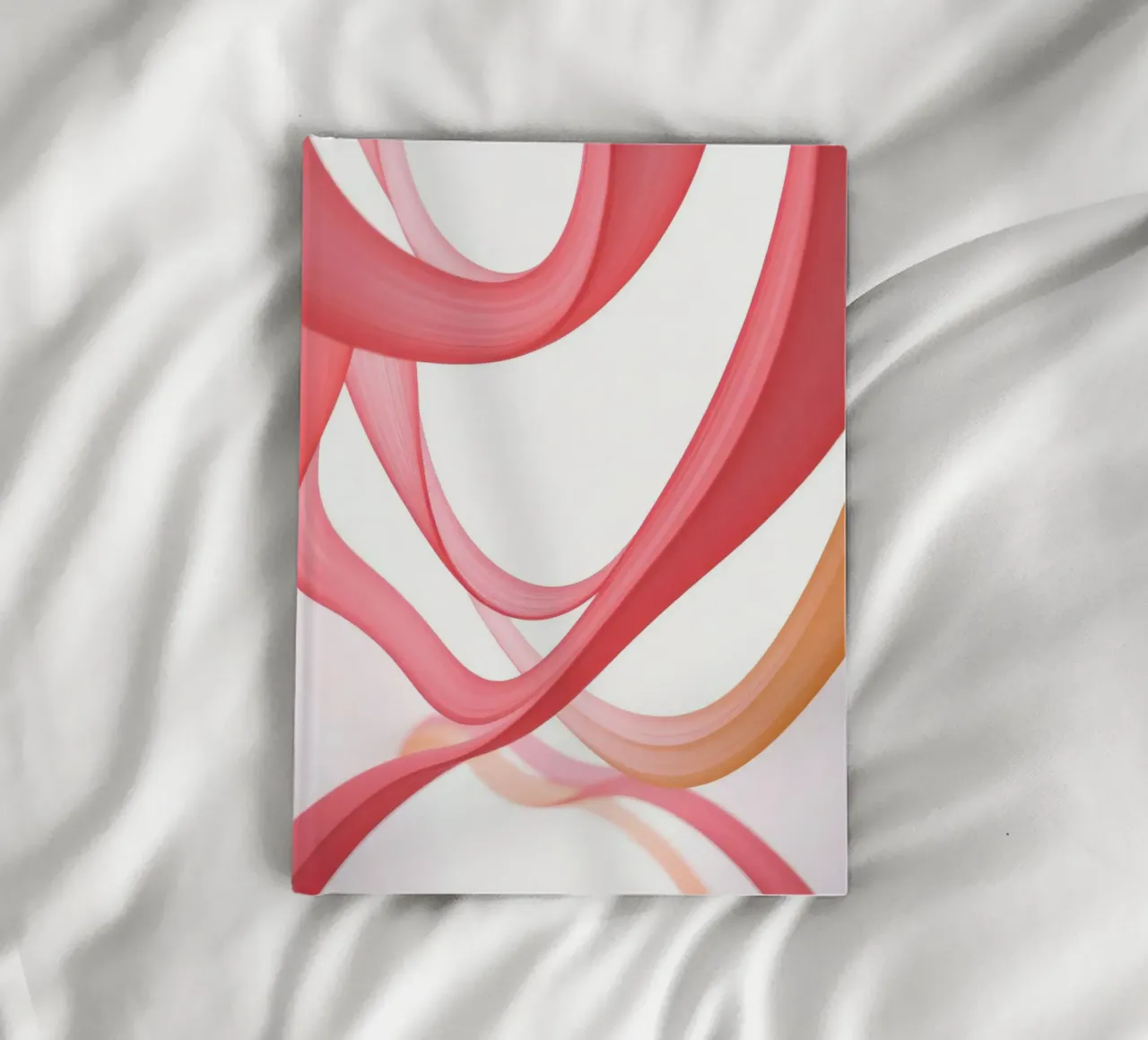Abstract Ribbons Pink and Orange with Reflection notebook by DesignDoodle