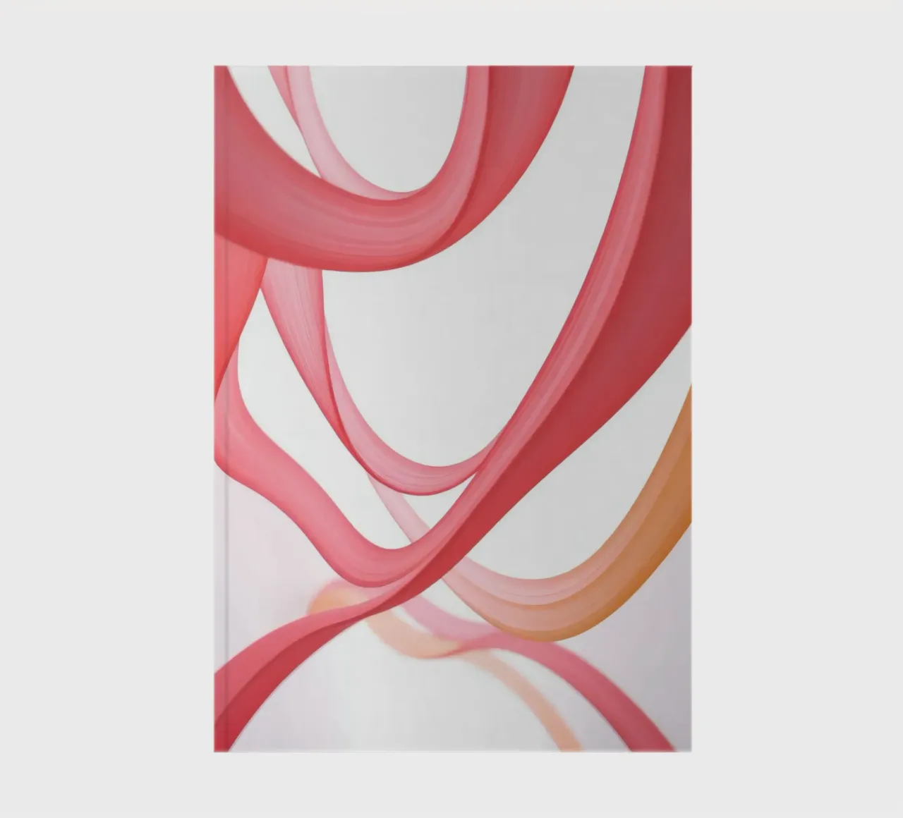 Abstract Ribbons Pink and Orange with Reflection notebook by DesignDoodle