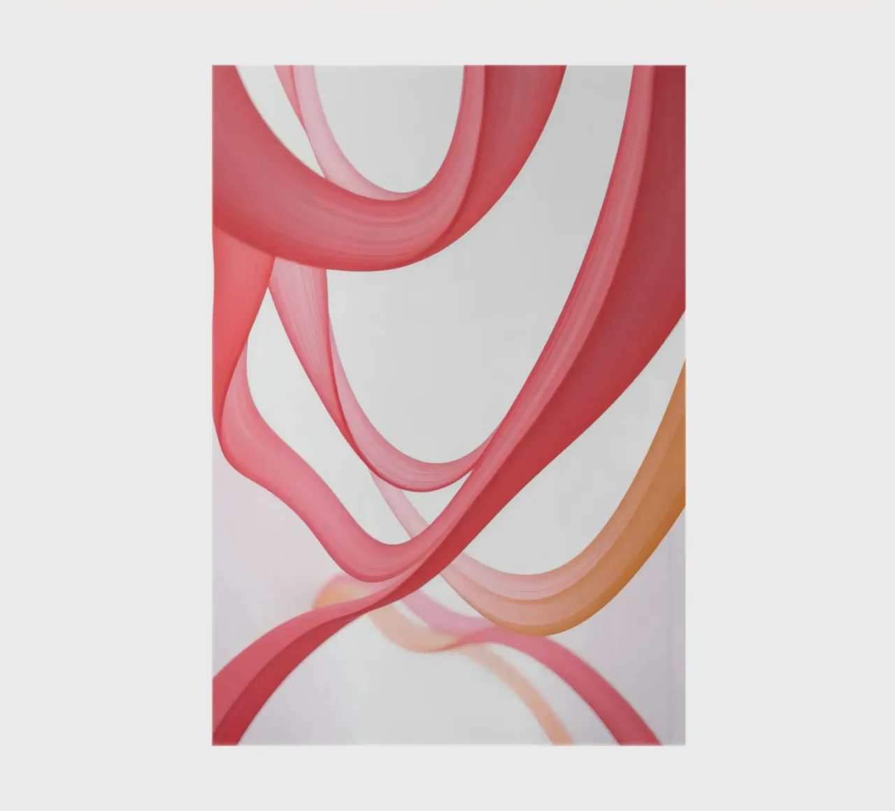 Abstract Ribbons Pink and Orange with Reflection notebook by DesignDoodle