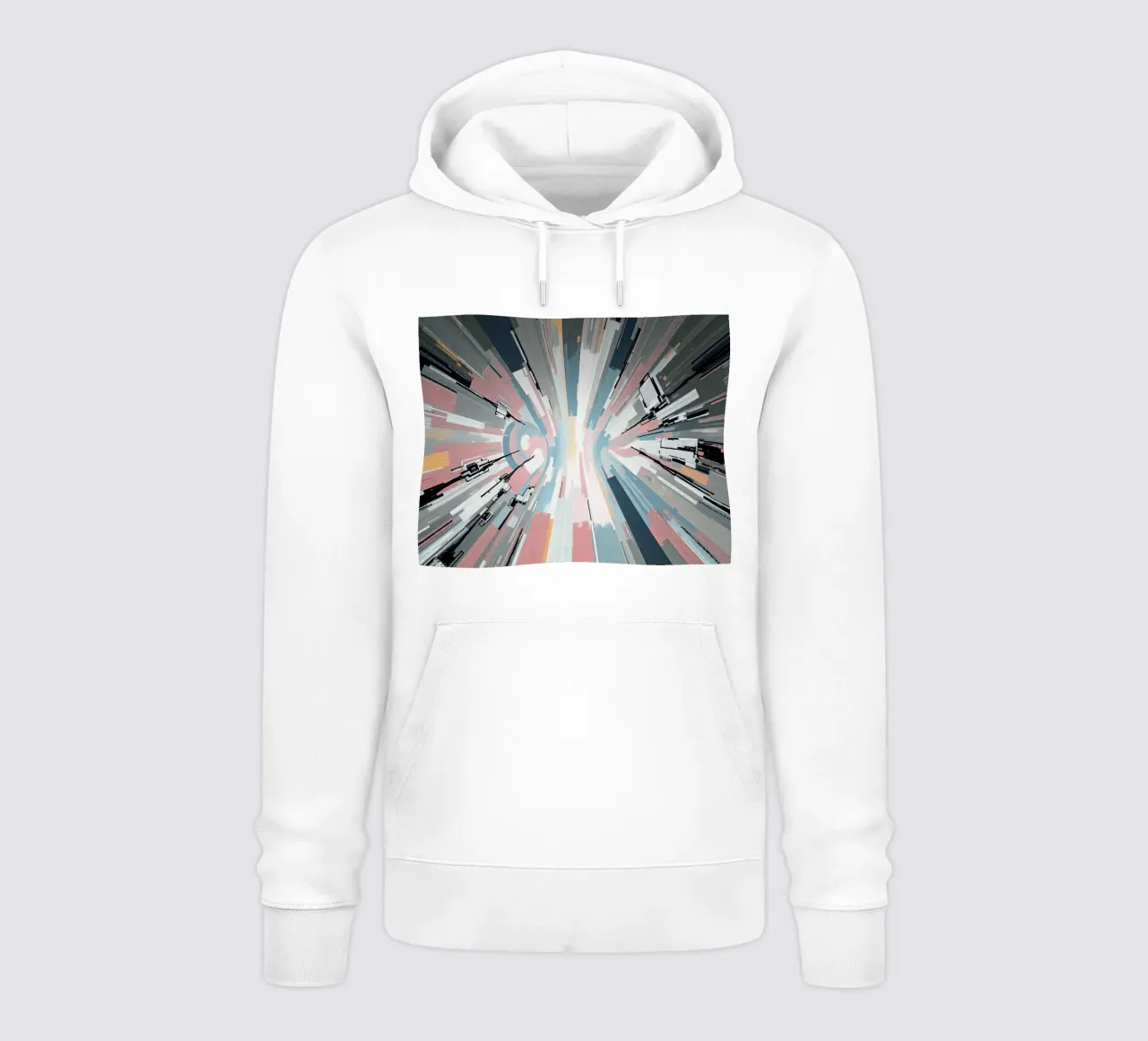 Composizione astratta a linee radiali con luce centrale felpa con cappuccio da DesignDoodle