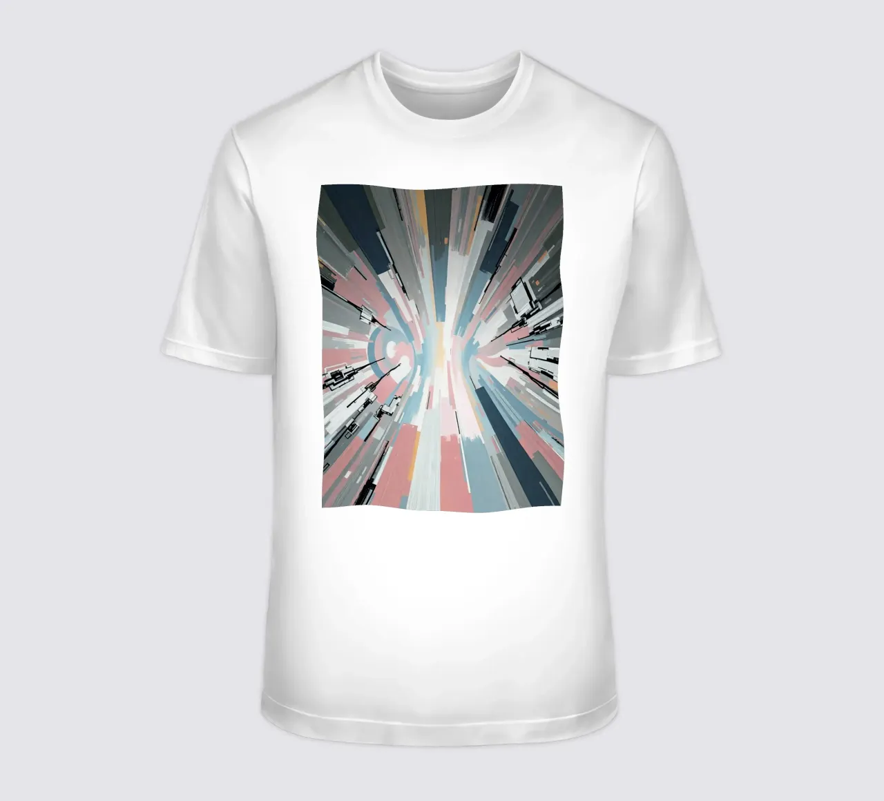 Composizione astratta a linee radiali con luce centrale t-shirt da DesignDoodle