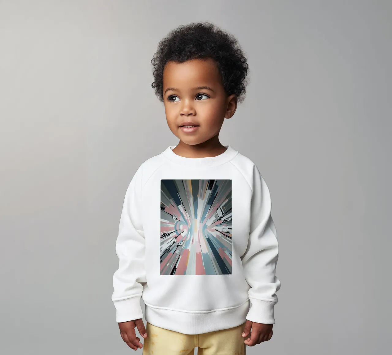 Composizione astratta a linee radiali con luce centrale felpa neonato da DesignDoodle