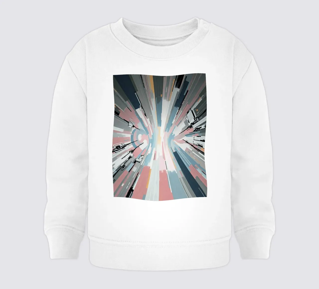 Composizione astratta a linee radiali con luce centrale felpa neonato da DesignDoodle