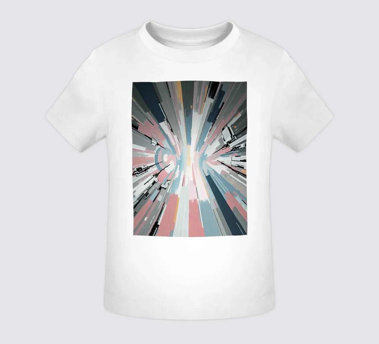 Composizione astratta a linee radiali con luce centrale maglietta neonato da DesignDoodle