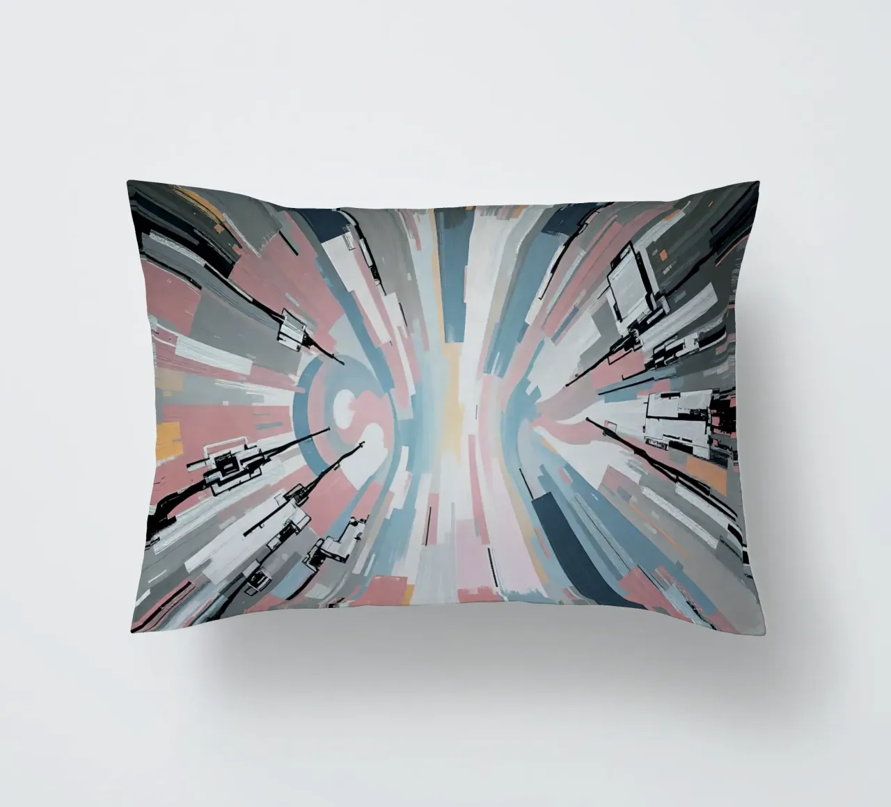 Composizione astratta a linee radiali con luce centrale cuscino da DesignDoodle