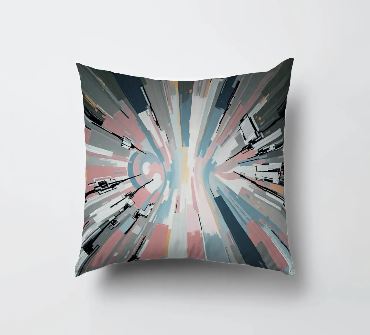 Composizione astratta a linee radiali con luce centrale cuscino da DesignDoodle