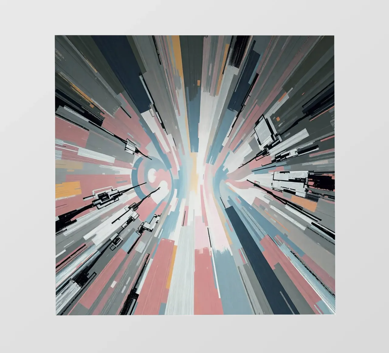 Composizione astratta a linee radiali con luce centrale telo in pvc da DesignDoodle