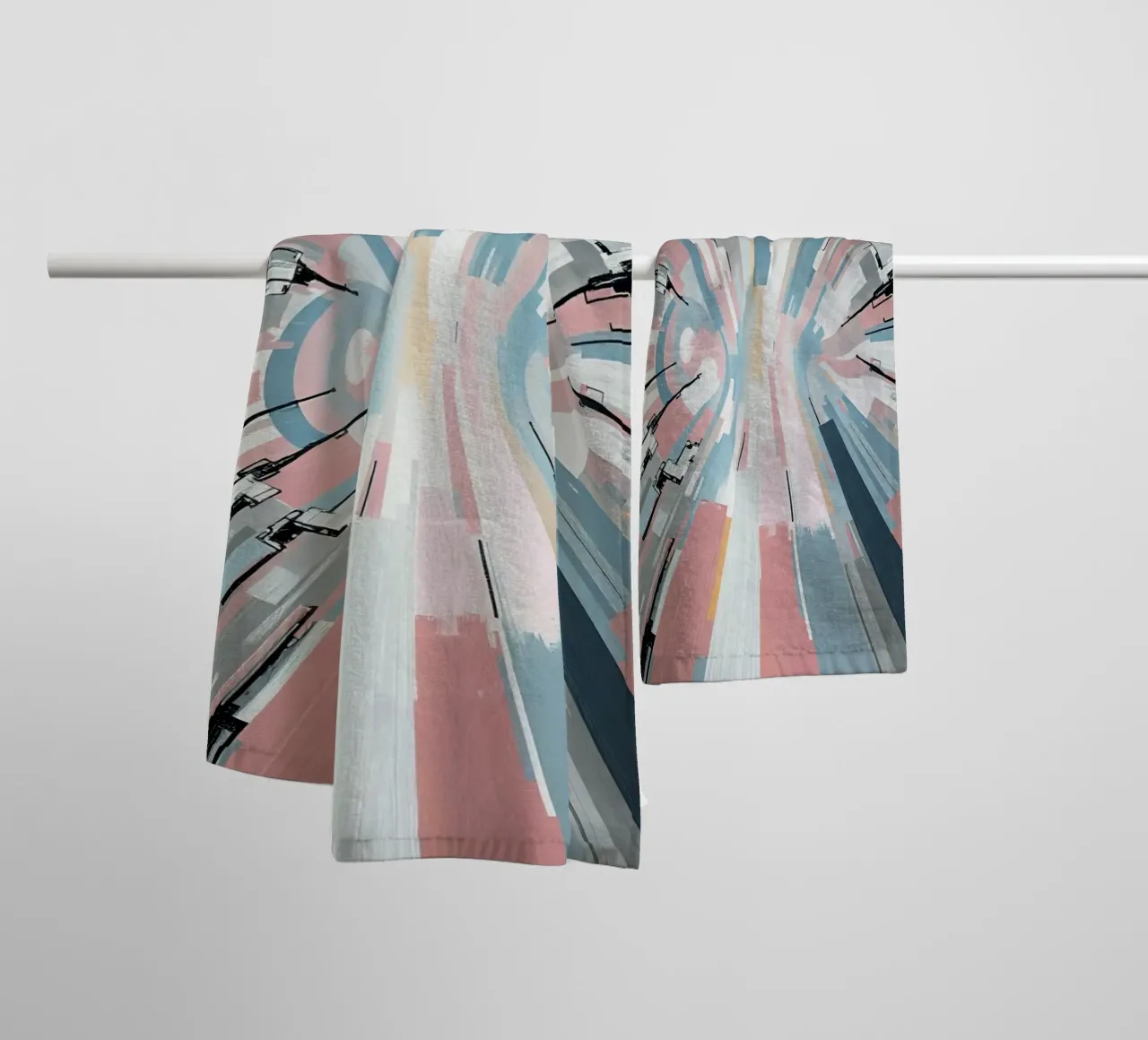 Abstract Radial Line Composition with Central Light towel by DesignDoodle