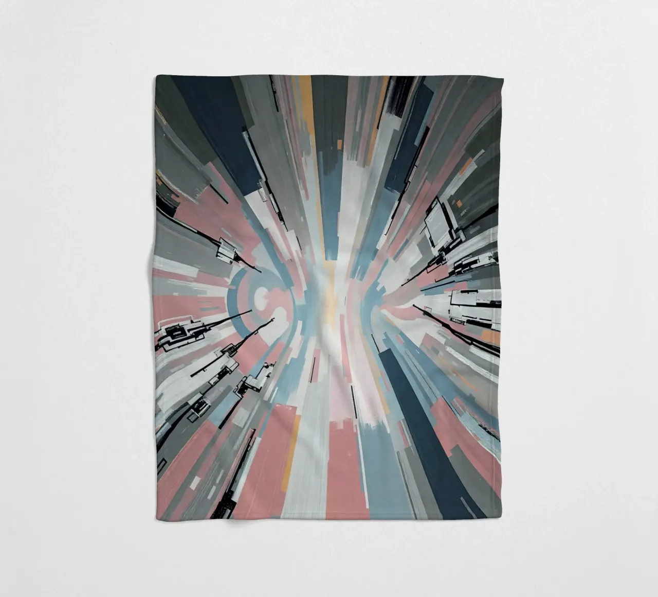 Composizione astratta a linee radiali con luce centrale coperta in pile da DesignDoodle