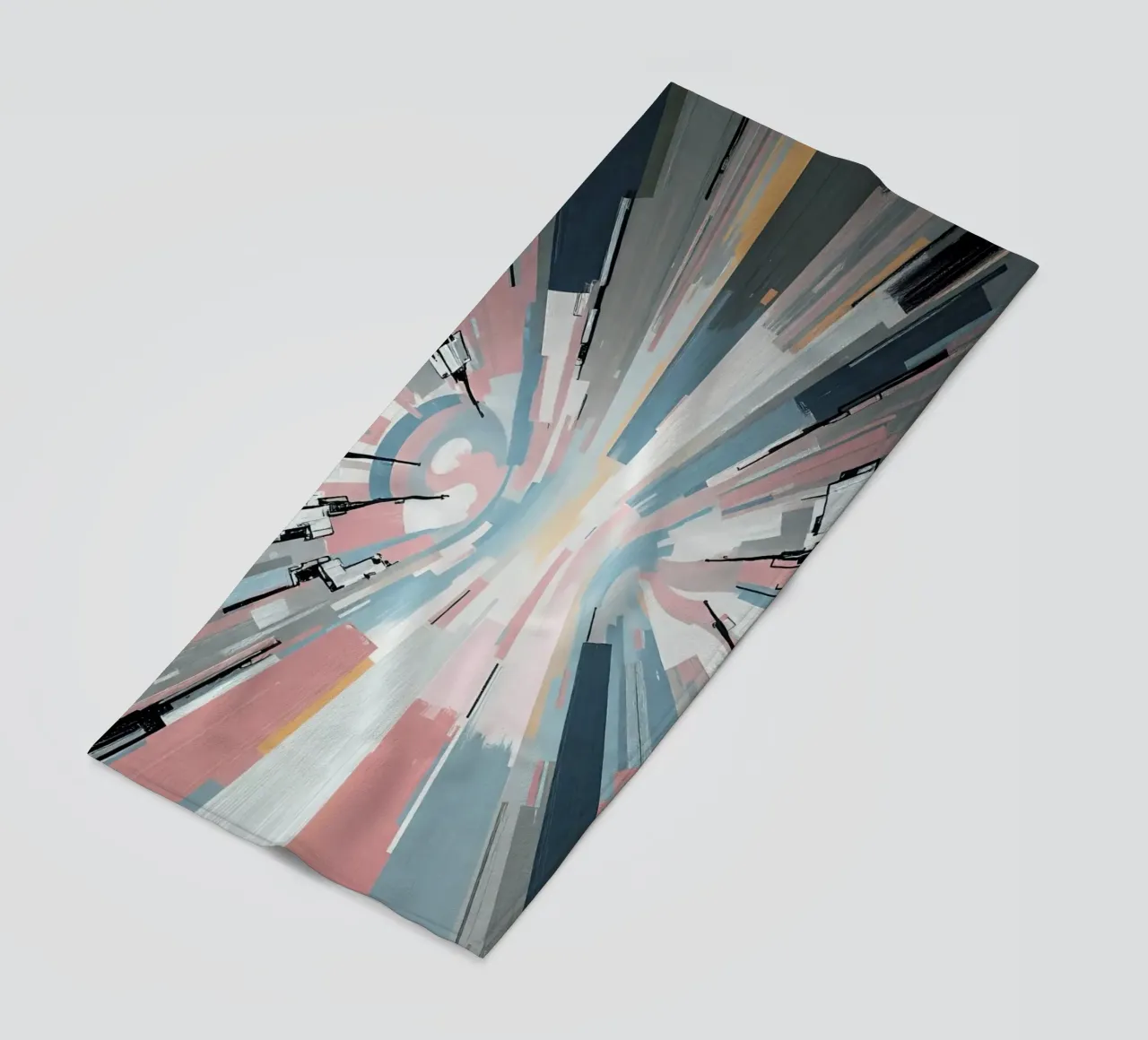Composizione astratta a linee radiali con luce centrale telo mare da DesignDoodle