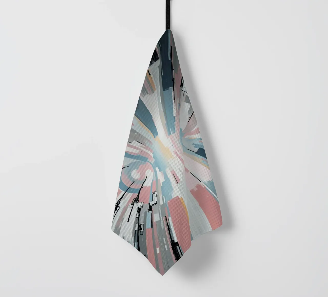 Composizione astratta a linee radiali con luce centrale canovaccio da cucina da DesignDoodle