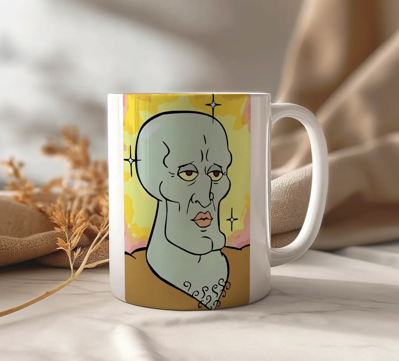 Squidward Tentacles tazza in ceramica da Low poly art