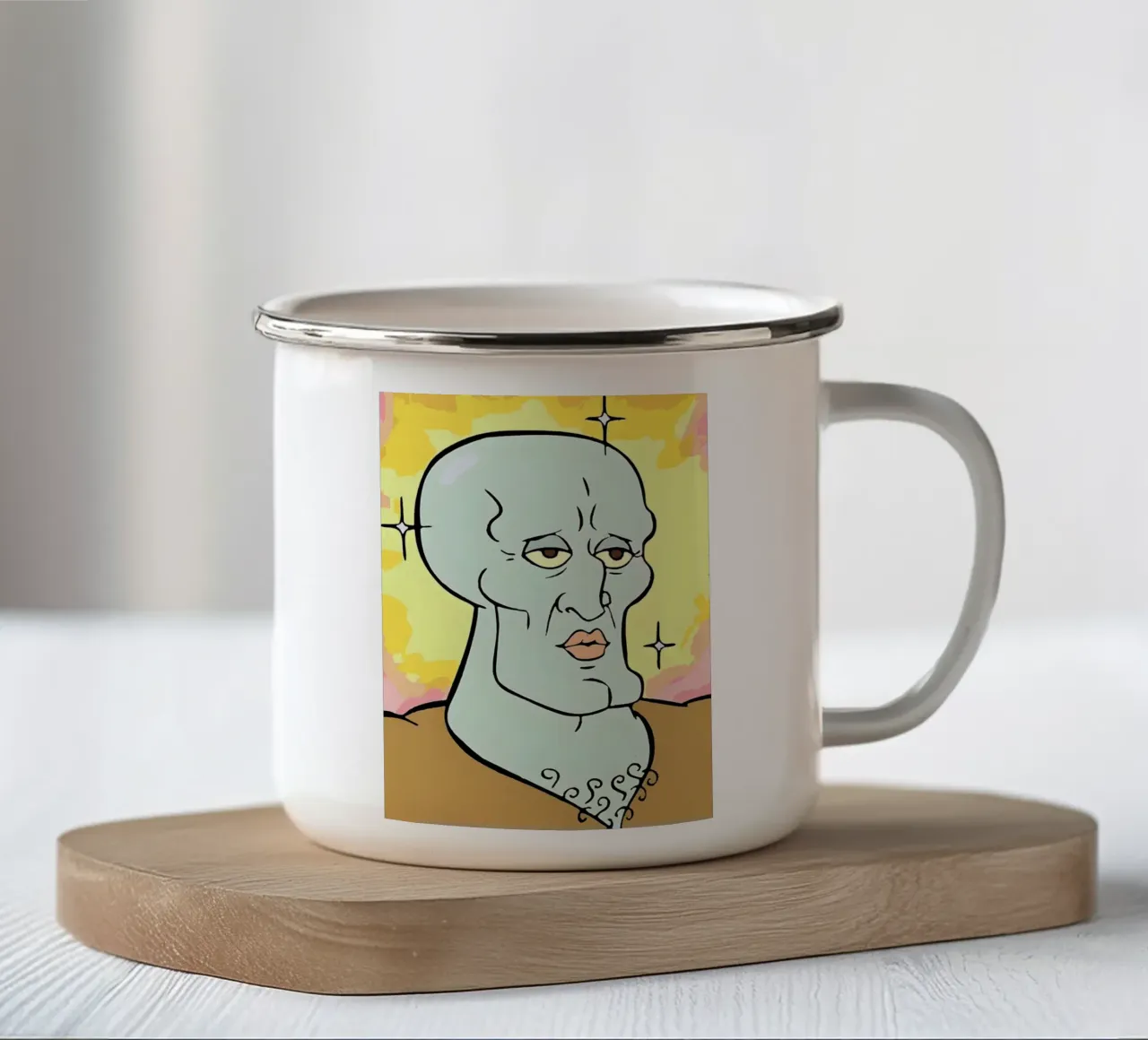 Squidward Tentacles tazza in smalto da Low poly art