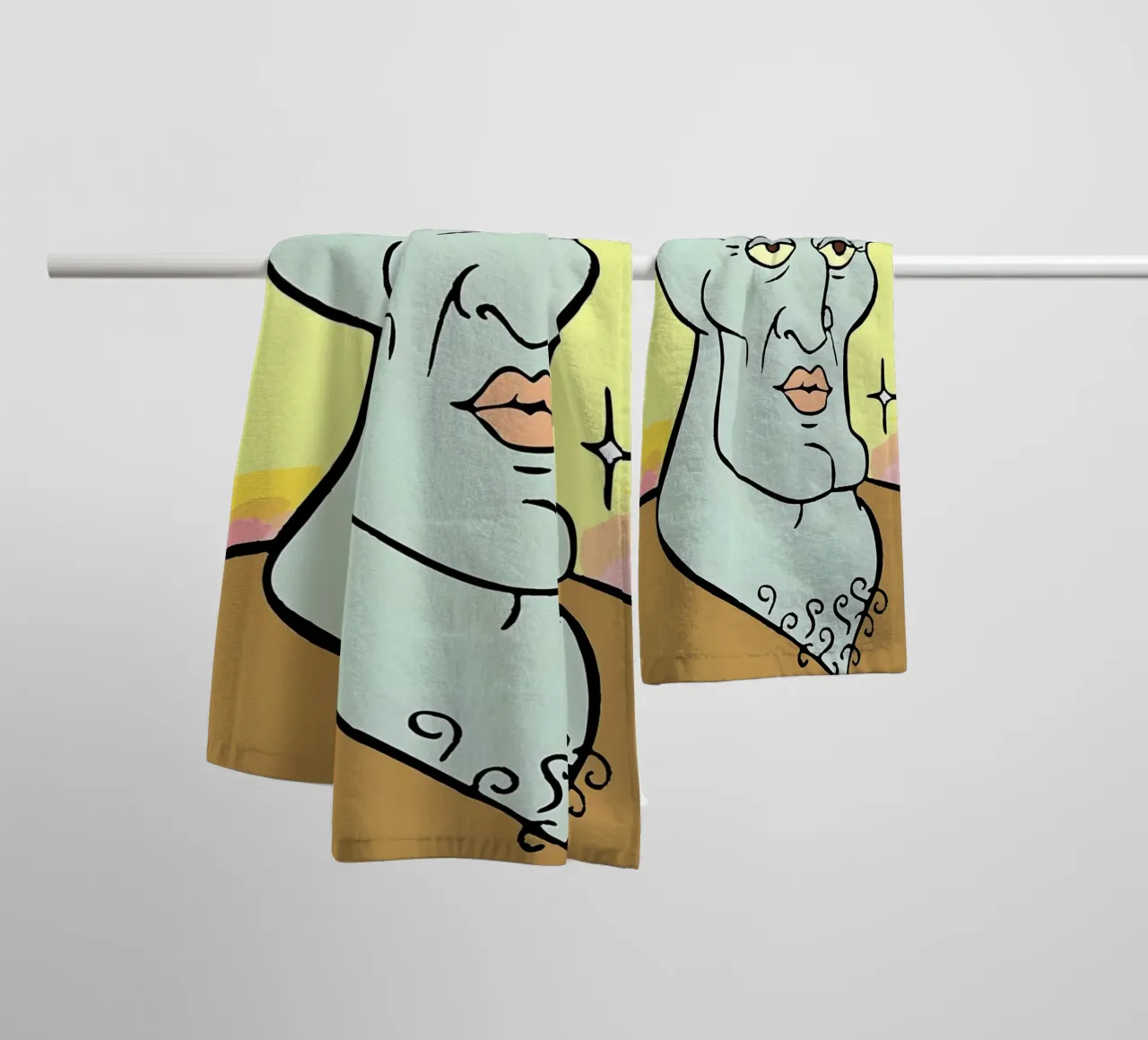 Squidward Tentacles asciugamano da bagno da Low poly art