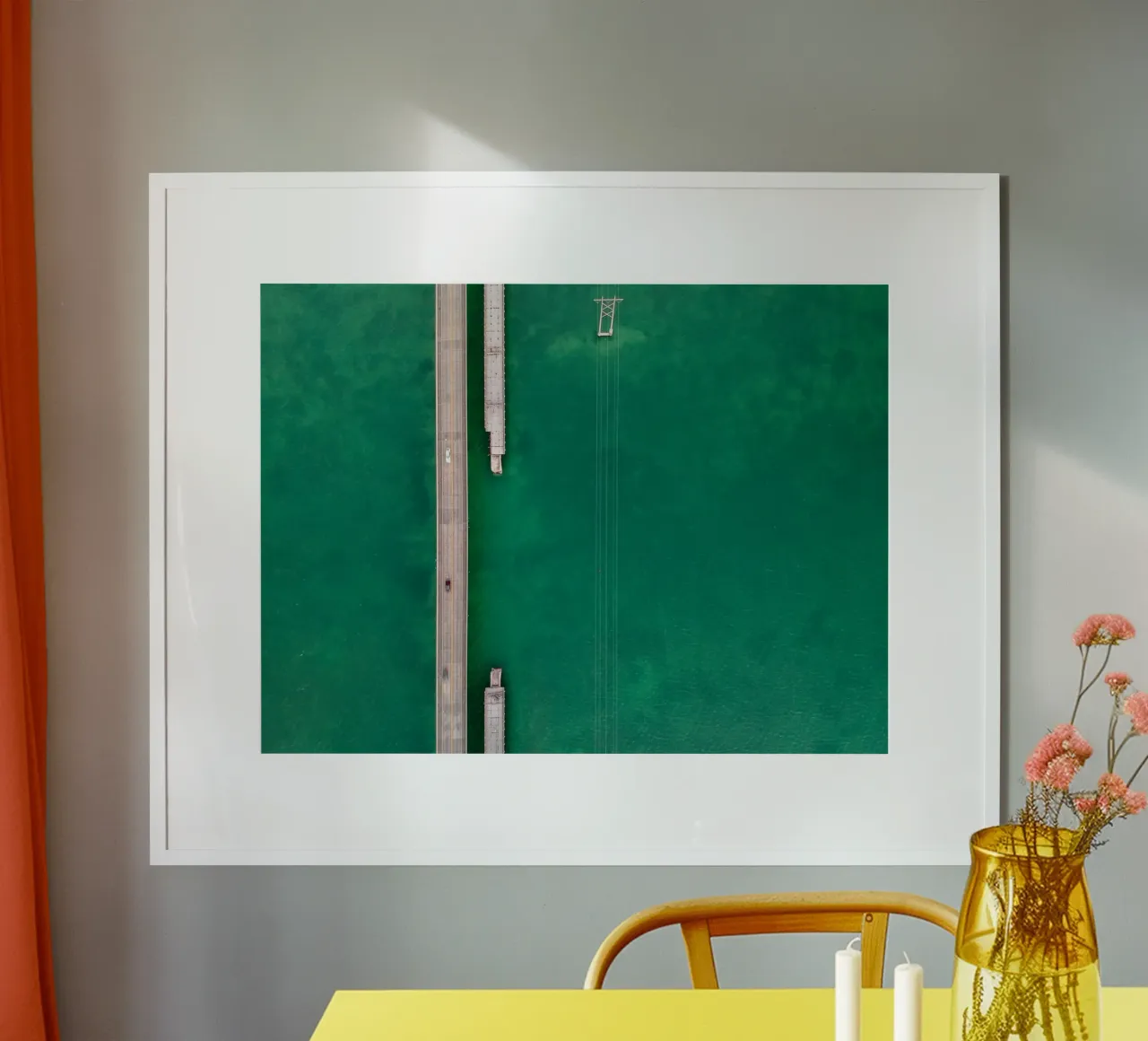 Aerial view of Seven Mile bridge in Florida, United States poster by anderm