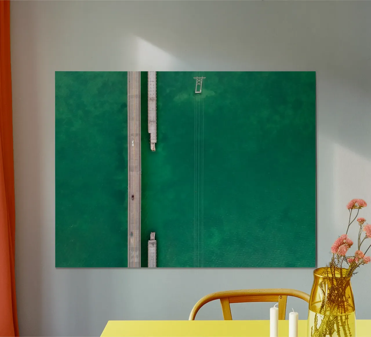 Aerial view of Seven Mile bridge in Florida, United States poster by anderm