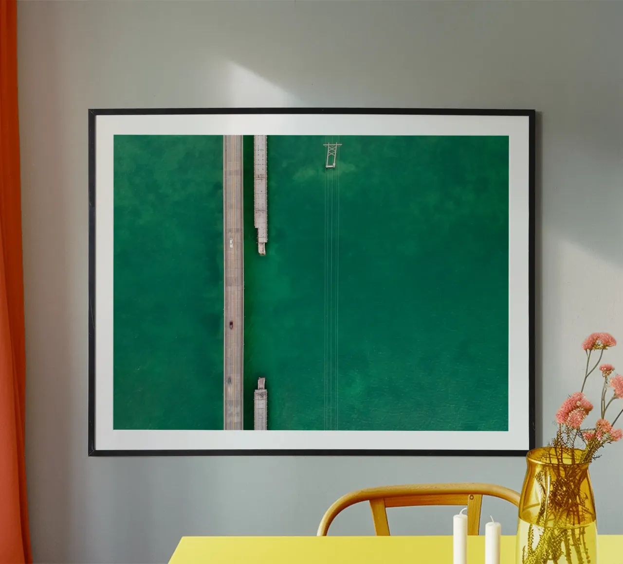 Aerial view of Seven Mile bridge in Florida, United States poster by anderm
