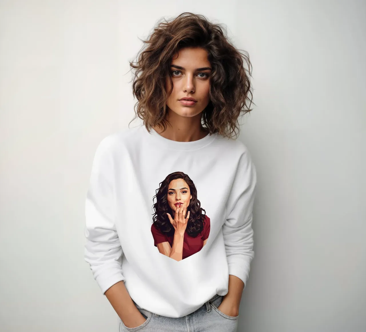 Gal gadot Low poly sweatshirt by Low Profile