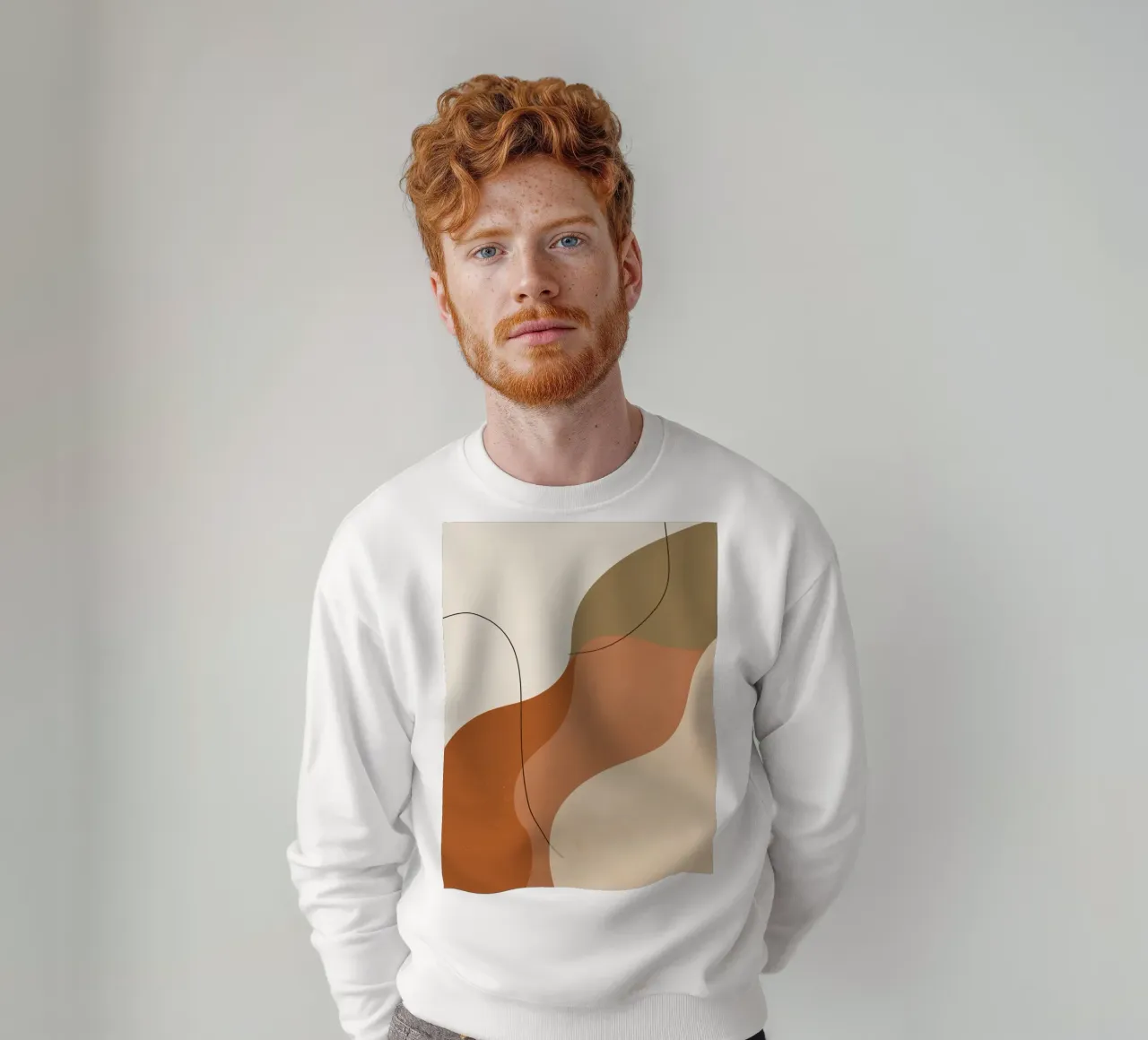 Forme astratte dai toni della terra con linee nere felpa da DesignDoodle