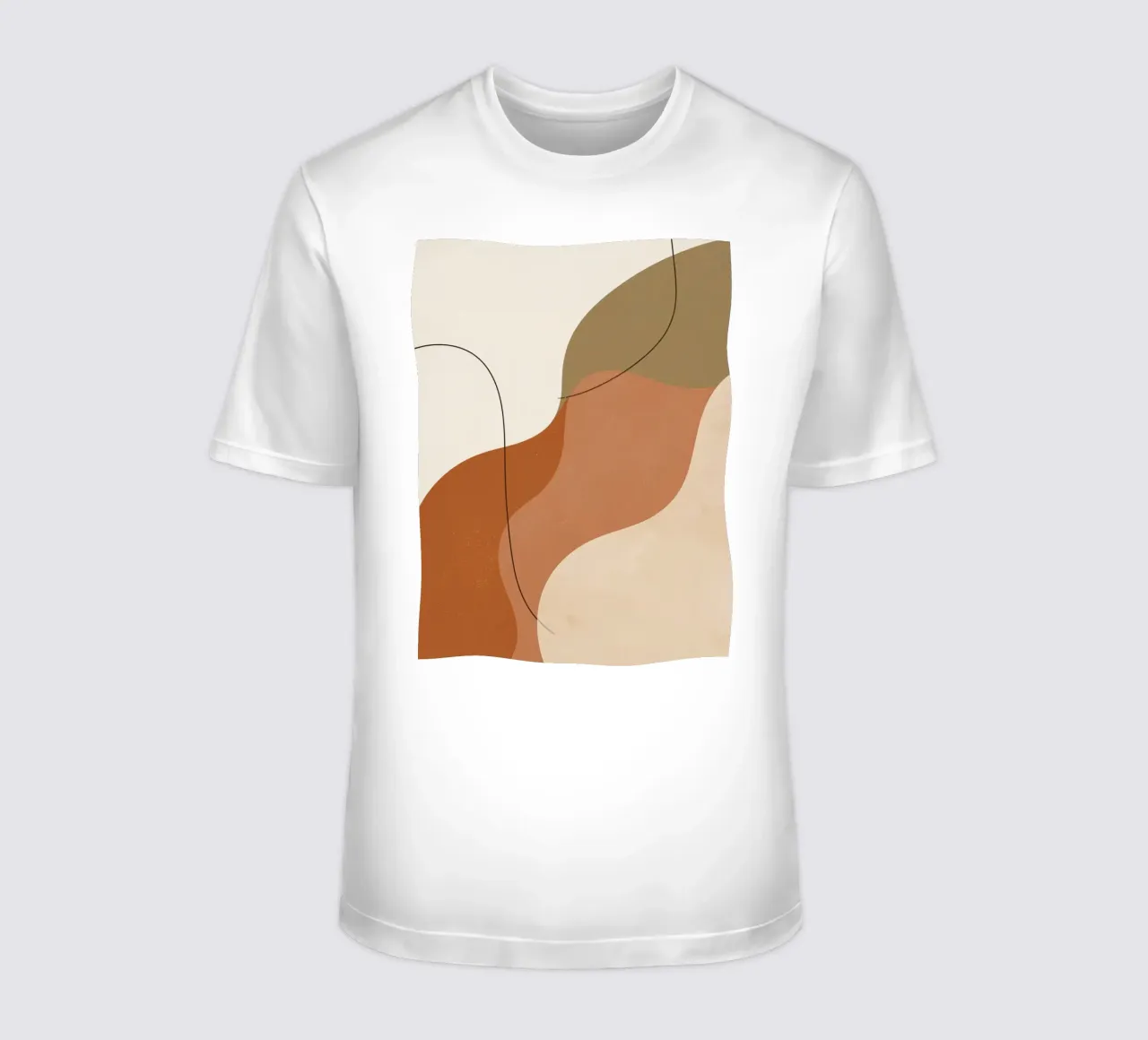 Forme astratte dai toni della terra con linee nere t-shirt da DesignDoodle